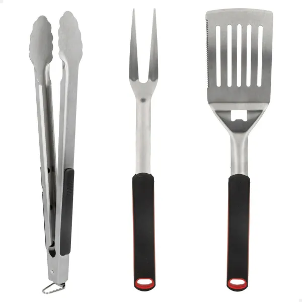 Grilēšanas trauku komplekts Aktive 3 Daudzums Barbekjū Nerūsējošais tērauds 9 x 41 x 5 cm (4 gb.)