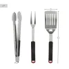 Grillivälinesetti Aktive 3 Kappaletta Grilli Ruostumaton teräs 9 x 41 x 5 cm (4 osaa)