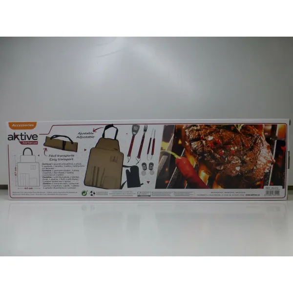 Grillivälinesetti Aktive 7 Kappaletta Grilli Ruostumaton teräs 42 x 67 x 3 cm (4 osaa)