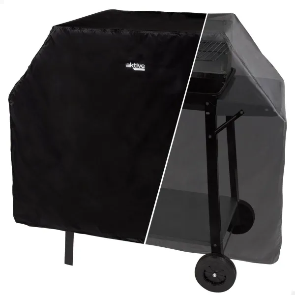 Защитная крышка для барбекю Aktive Чёрный 4 штук 142 x 120 x 60 cm