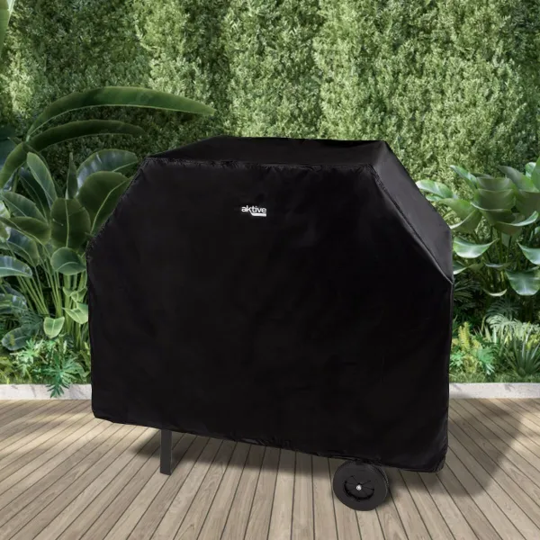 Защитная крышка для барбекю Aktive Чёрный 4 штук 142 x 120 x 60 cm