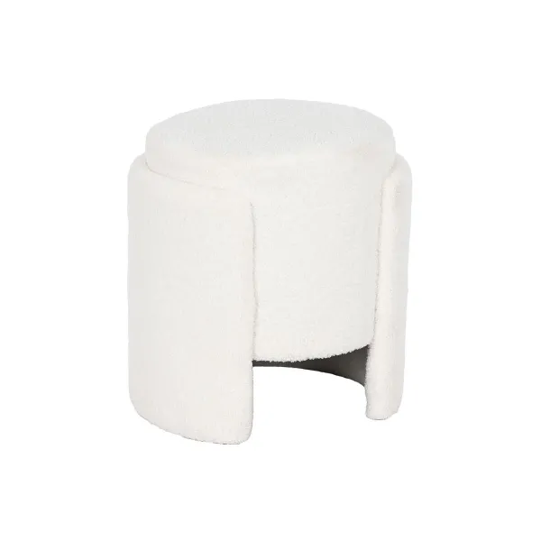 подставка для ног Home ESPRIT Белый полиэстер Деревянный MDF Scandi 40 x 40 x 43 cm