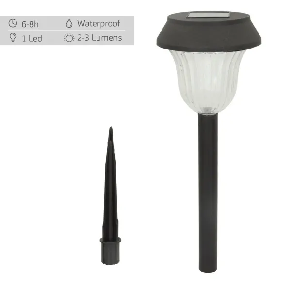 Saules dārza mietu komplekts Aktive 6 Daudzums Nerūsējošais tērauds Plastmasa 10 x 38 x 10 cm (4 gb.)