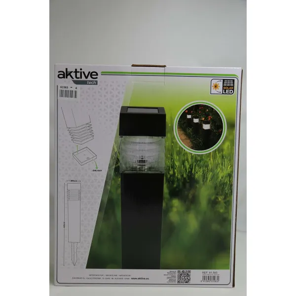 Set of solar garden lights Aktive 4 Pieces Plastic 6 x 39,5 x 6 cm (4 Units)