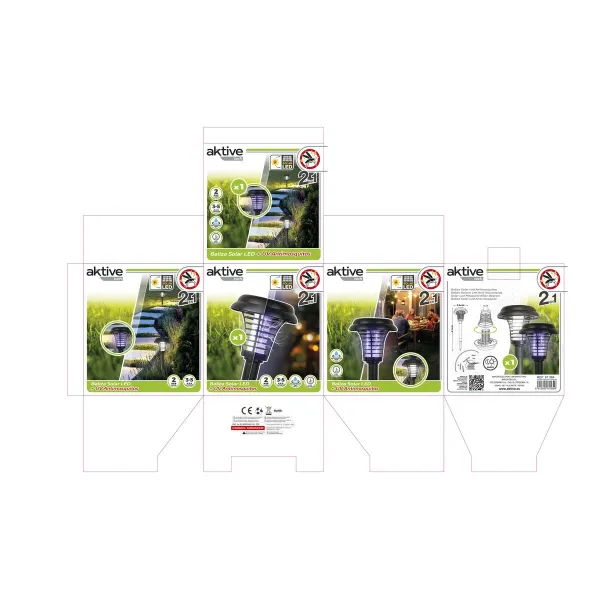 Solar garden lights Aktive polypropylene 14 x 42 x 14 cm (4 Units)