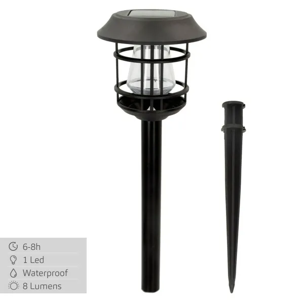 Saulės sodo žibintų rinkinys Aktive 2 Dalys Nerūdijantis plienas Plastmasinis 13 x 55 x 13 cm (4 vnt.)