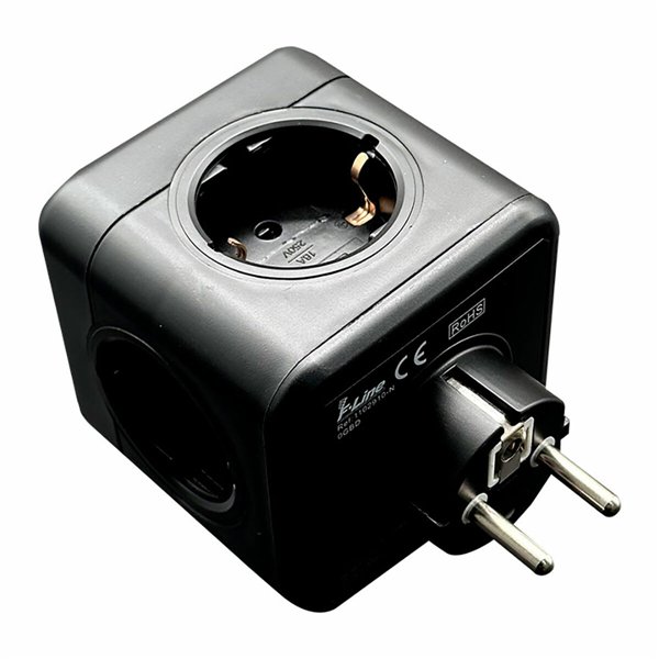 5-socket plugboard without power switch Fbright Black 3680 W