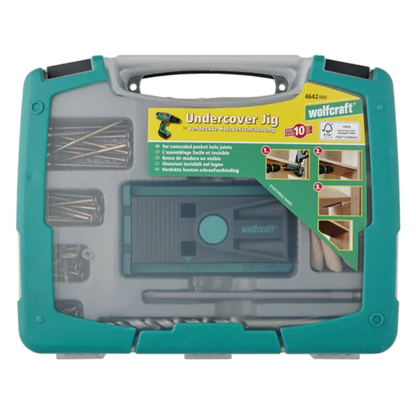Wood assembly kit Wolfcraft undercover-jig PZ 4642000 55 Kappaletta