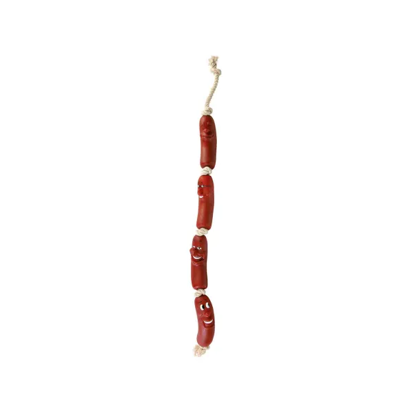 Šuns žaislas Trixie Sausages on a Rope 75 cm Ruda Klijai Dešrelės