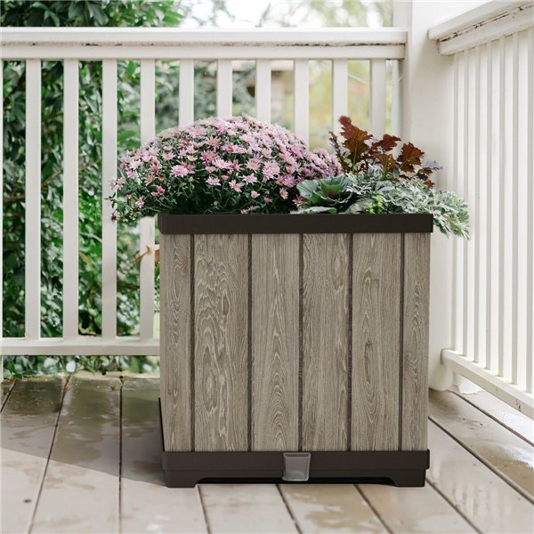 Planter Keter 262635 Oak Resin Plastic Squared