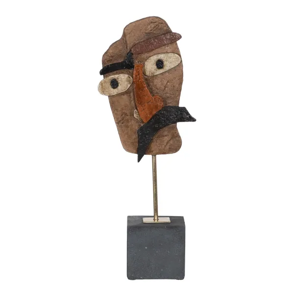 Декоративная фигура Коричневый Чёрный Маска 18 x 11 x 48,5 cm