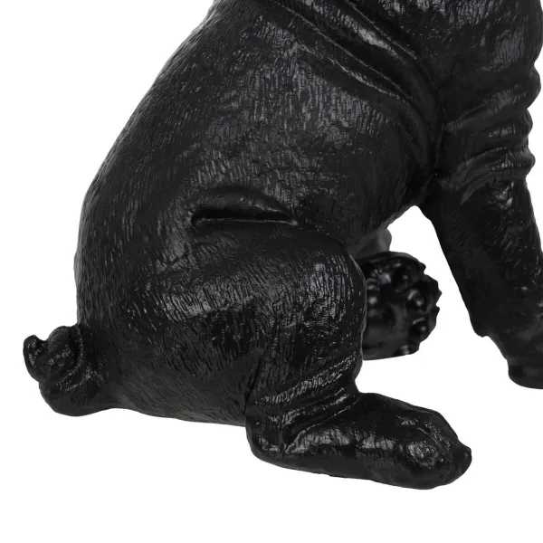 Декоративная фигура Чёрный Позолоченный Пёс 15,5 x 18,4 x 25,5 cm