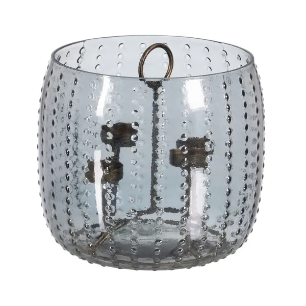 Svečturis Pelēks Metāls Stikls Ø 23 cm 23 x 23 x 20 cm