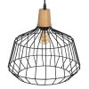 Pakabinamas apšvietimas Juoda Natūralus Medžio Geležis 220-240 V 36 x 36 cm