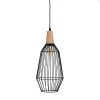 Pakabinamas apšvietimas Juoda Natūralus Medžio Geležis 220-240 V 20 x 19,5 cm