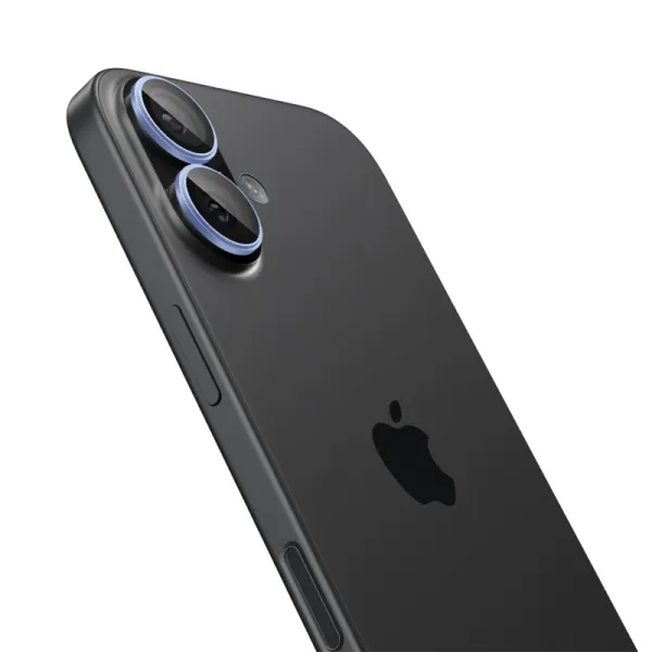 Spigen Optik Pro GLAS.TR EZ Fit Camera Protector 2-Pack - Glass Lens Protector for iPhone 16 / 16 Plus / 17 (2 pcs) (Blue)