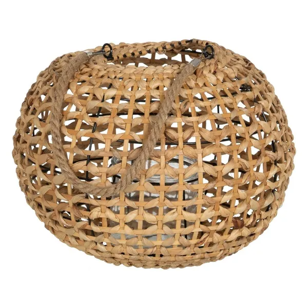 Фонарь Svečturis Фонарь Bēšs Metāls Stikls Ūdens hiacinte 38 x 38 x 27 cm