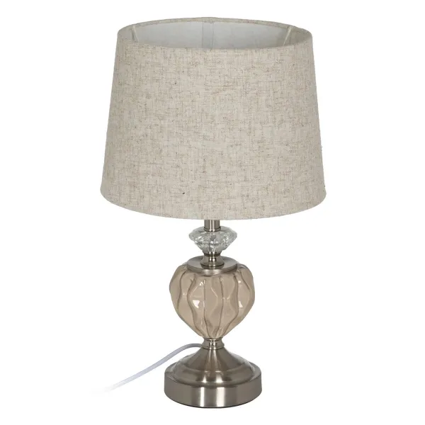 Galda lampa Bēšs Sudrabains Metāls Stikls 10 W 220 V 27 x 27 x 44 cm