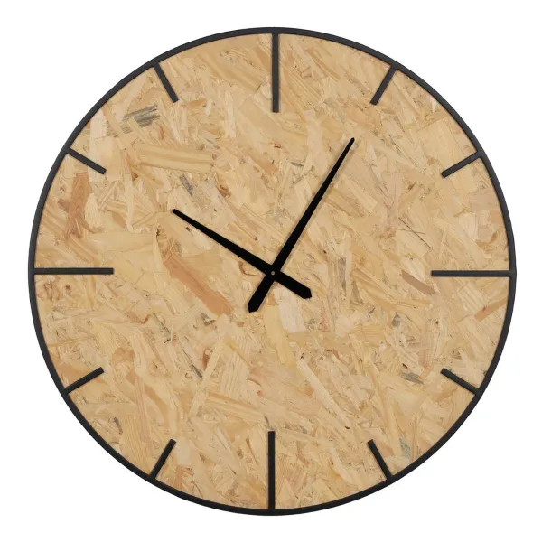 Sieninis laikrodis Juoda Natūralus PVC Geležis Medžio MDF 80 x 4,5 x 80 cm