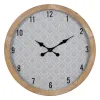 Seinäkello Valkoinen Luonnollinen Puu Kristalli 60 x 60 x 6,5 cm