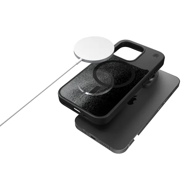 STM Relax Sand MagSafe - Case for iPhone 15 (Black / Grey)