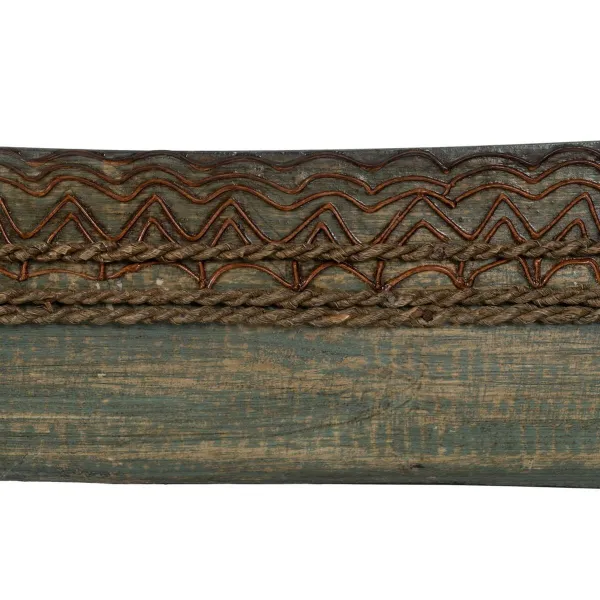 Puošmena Ruda Žalia Medžio Natūralus pluoštas 98 x 14 x 16 cm