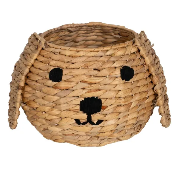 Корзина Пёс Чёрный Бежевый Натуральное волокно 27 x 27 x 19 cm