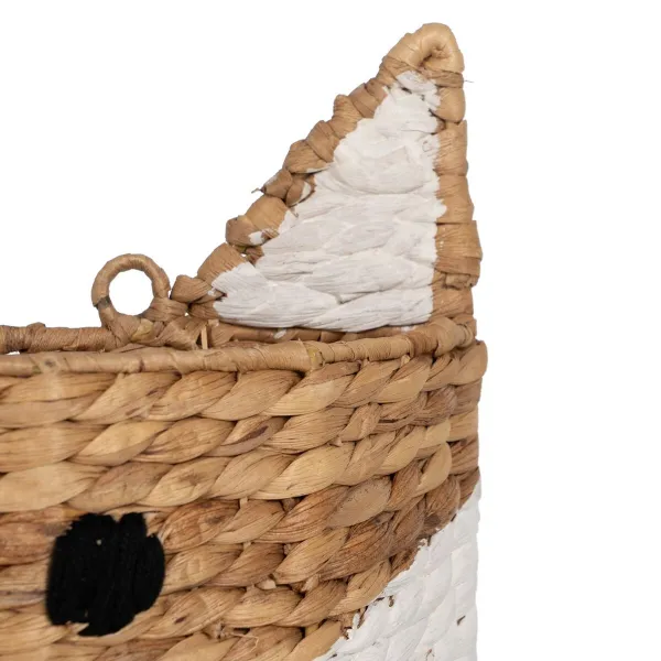 Kori Kettu Valkoinen Musta Beige Luonnonkuitu 30 x 11 x 33 cm