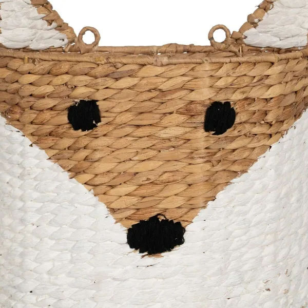 Kori Kettu Valkoinen Musta Beige Luonnonkuitu 30 x 11 x 33 cm