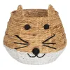 Корзина кот Белый Чёрный Бежевый Натуральное волокно 41 x 41 x 38 cm