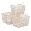 Krepšių rinkinys Balta Virvė 45 x 35 x 36 cm (3 Dalys)
