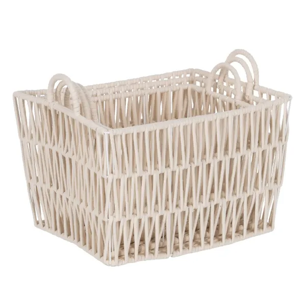 Korisetti Valkoinen Köysi 45 x 35 x 36 cm (3 Kappaletta)