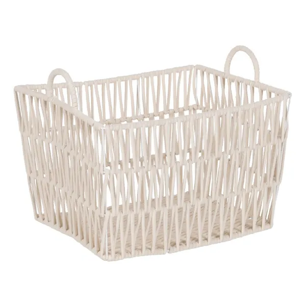 Krepšių rinkinys Balta Virvė 45 x 35 x 36 cm (3 Dalys)