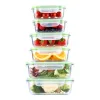 Alpina - Set of 6 glass food containers with lid lunchbox 370 ml / 640 ml / 1050 ml