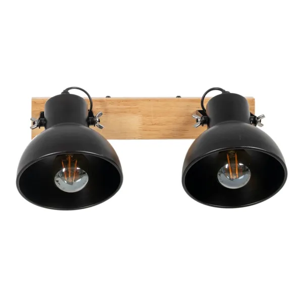 Wall Light Black Beige Wood Iron A 220-240 V 36 x 21 x 17 cm