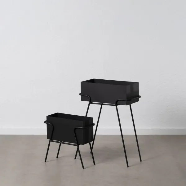 Набор кашпо Чёрный Железо 58 x 25 x 76 cm (2 штук)