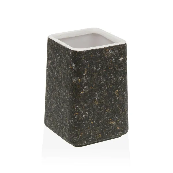 Dantų šepetėlio laikiklis Versa Juoda Keramikinis Plastmasinis 7 x 10 x 7 cm