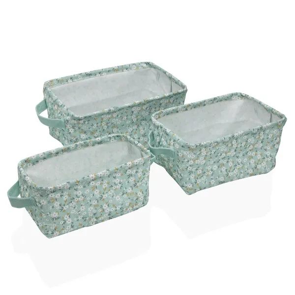 Basket set Versa Bellis 18 x 14 x 28 cm 28 x 18 x 14 cm