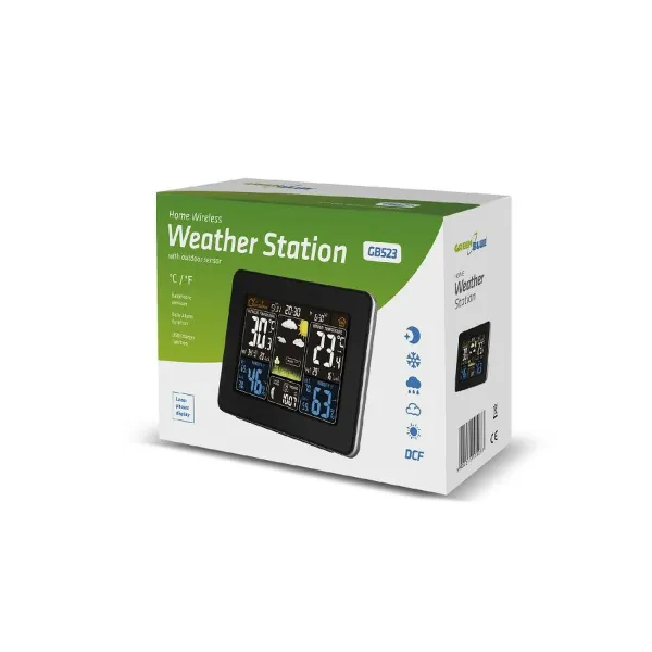 Multifunkcionāla Meteoroloģiskā Stacija Greenblue GB523 Melns