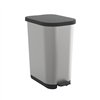Waste bin Rotho Ribo Silver Silver Plastic 35 L