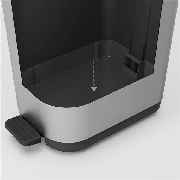 Waste bin Rotho Ribo Silver Silver Plastic 35 L