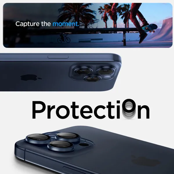 Spigen Optik Pro GLAS.TR EZ Fit Camera Protector 2-Pack - Lens protection glass for iPhone 15 Pro / iPhone 15 Pro Max / iPhone 1