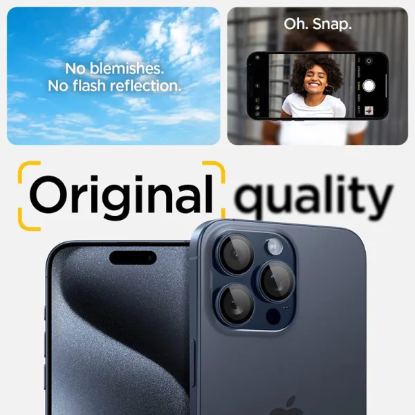 Spigen Optik Pro GLAS.TR EZ Fit Camera Protector 2-Pack - Lens protection glass for iPhone 15 Pro / iPhone 15 Pro Max / iPhone 1
