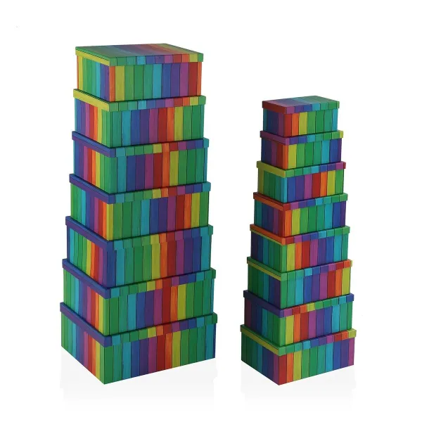 Universalių dėžučių rinkinys Versa Vaivorykštė Kartonas 15 Dalys 35 x 16,5 x 43 cm