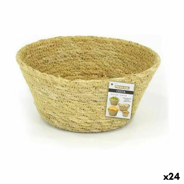 Универсальная корзина Privilege Морская трава Круглый Круглая 13 x 7 cm (24 штук)