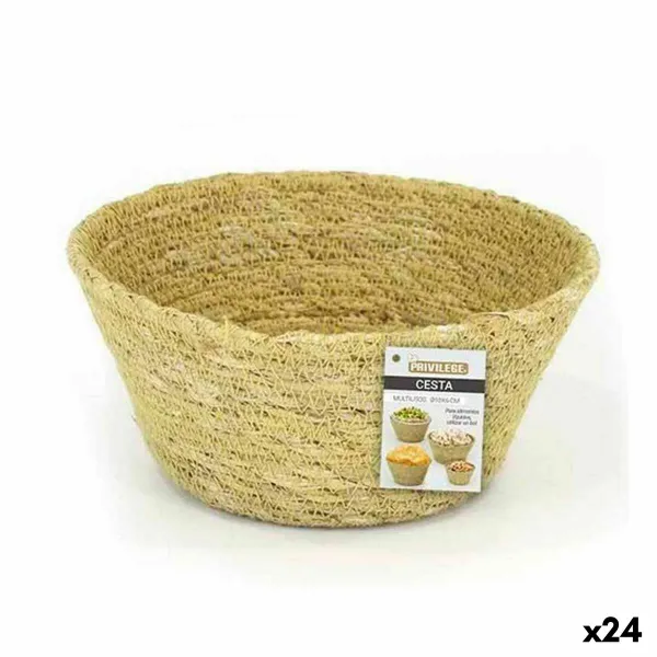 Универсальная корзина Privilege Морская трава Круглый Круглая 10 x 6 cm (24 штук)