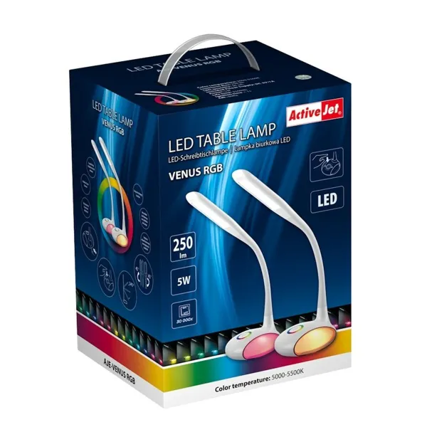 Pöytälamppu Activejet AJE-VENUS RGB Valkoinen Muovinen 5 W 16 x 5 x 16 cm