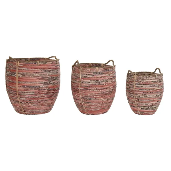 Набор корзин DKD Home Decor Персик Натуральный (3 Предметы)