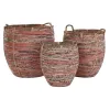 Krepšelio rinkinys DKD Home Decor Persikas Natūralus (3 Dalys)