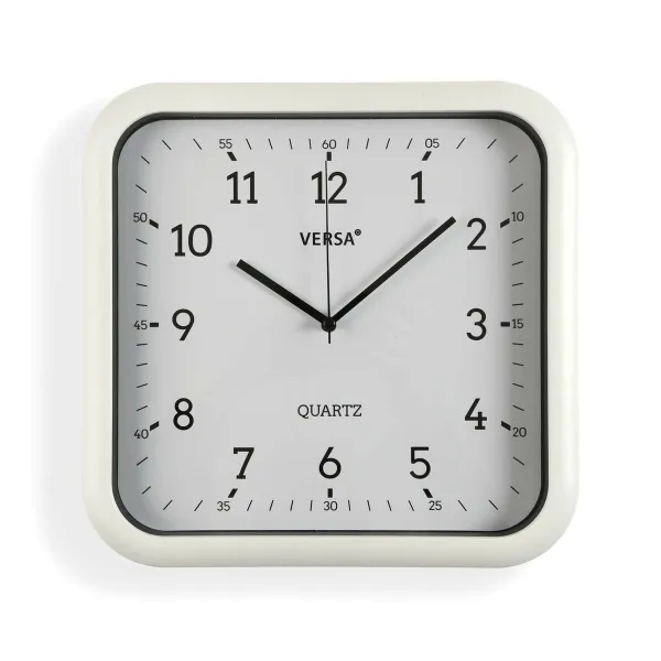 Wall Clock Versa White Plastic Quartz 3,5 x 28,5 x 29,5 cm
